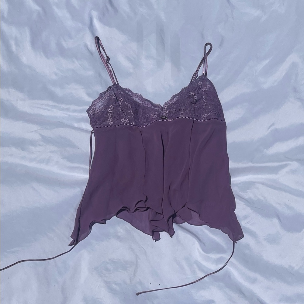 Purple lace flowy top
